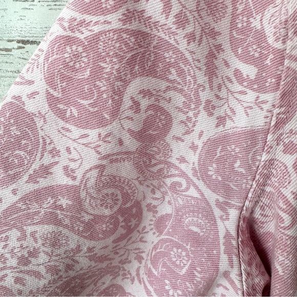 GANNI Denim Paisley Floral Boho Oversized Mini Wrap Dress 12 Pink XL (44) - Picture 10 of 16